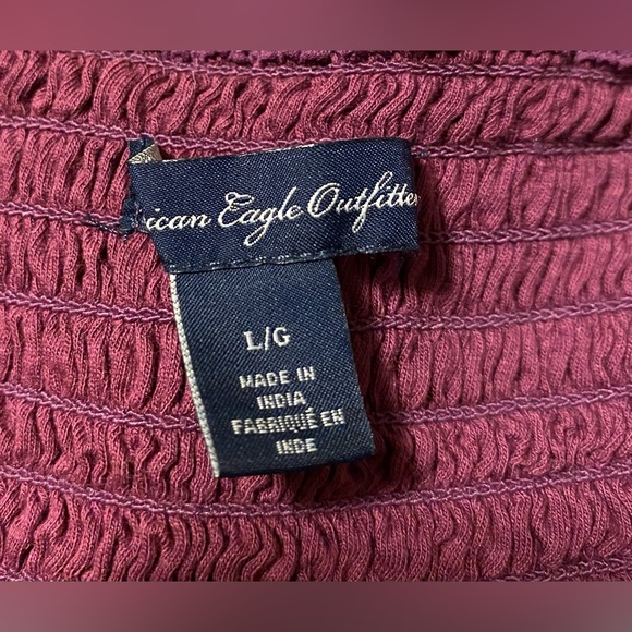 American Eagle purple polka dot chiffon top - Picture 6 of 6